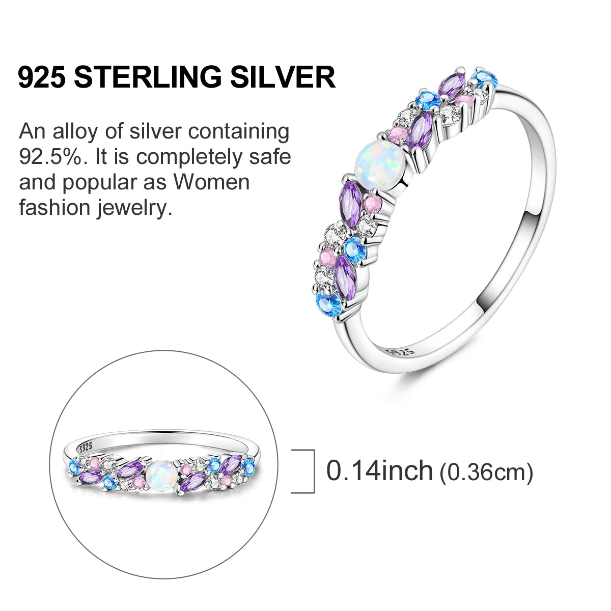 Women's Rings 925 Sterling Silver Luxury Stackable Ring Original Design