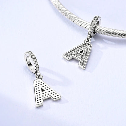 New In Charms 925 Sterling Silver Pendant Letter A pandora style 