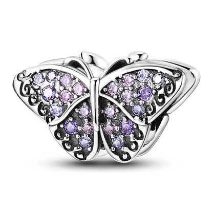 925 Sterling Silver Charms Beads Butterfly Clover Pendant