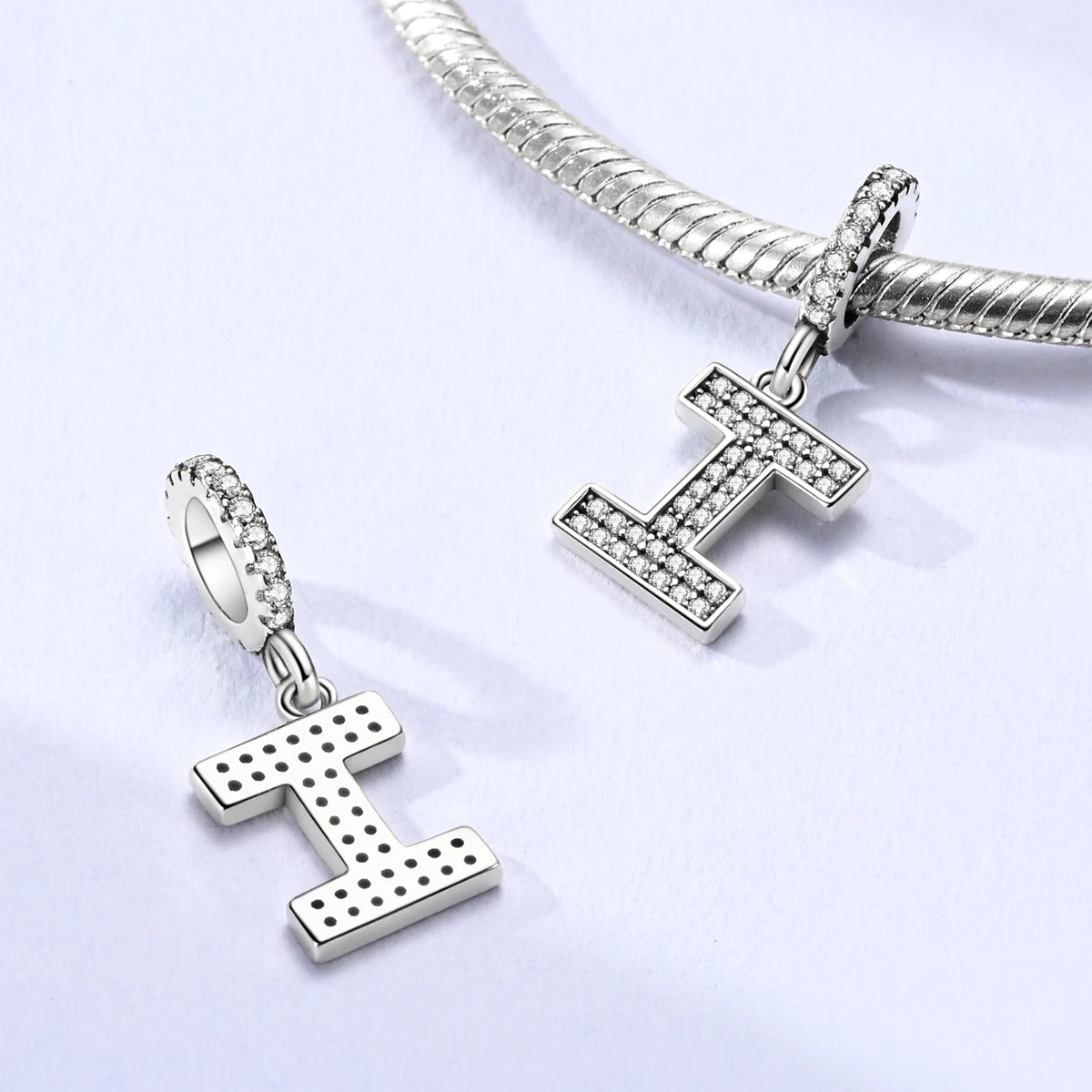 New In Charms 925 Sterling Silver Pendant Letter I  pandora style 
