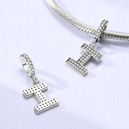 New In Charms 925 Sterling Silver Pendant Letter I  pandora style 