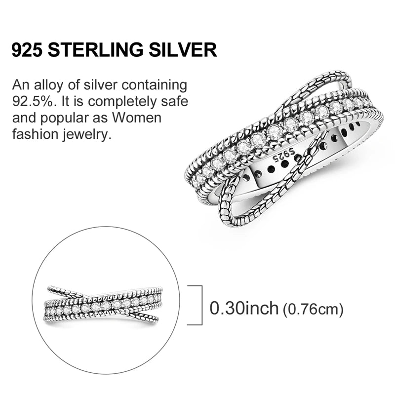 Women's Rings 925 Sterling Silver Luxury Stackable Ring Original Design