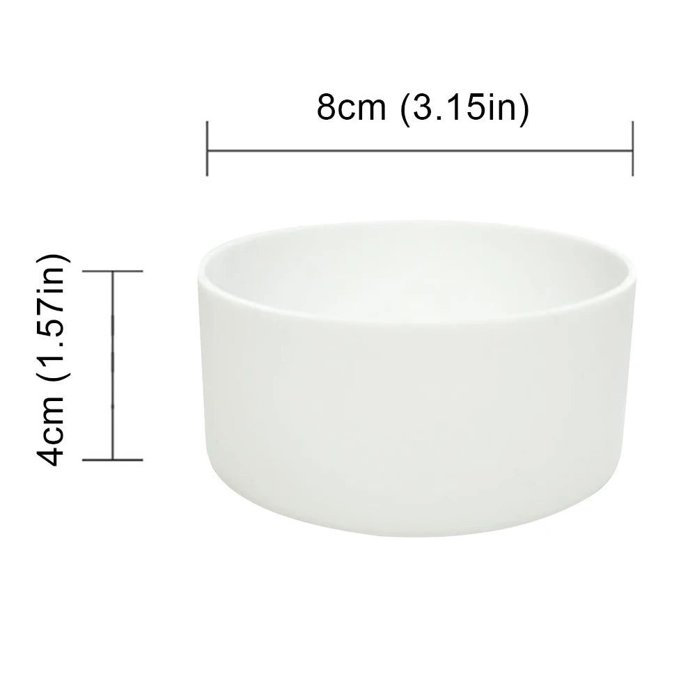 Stanley White ceramic bowl with dimensions indicated on a white background