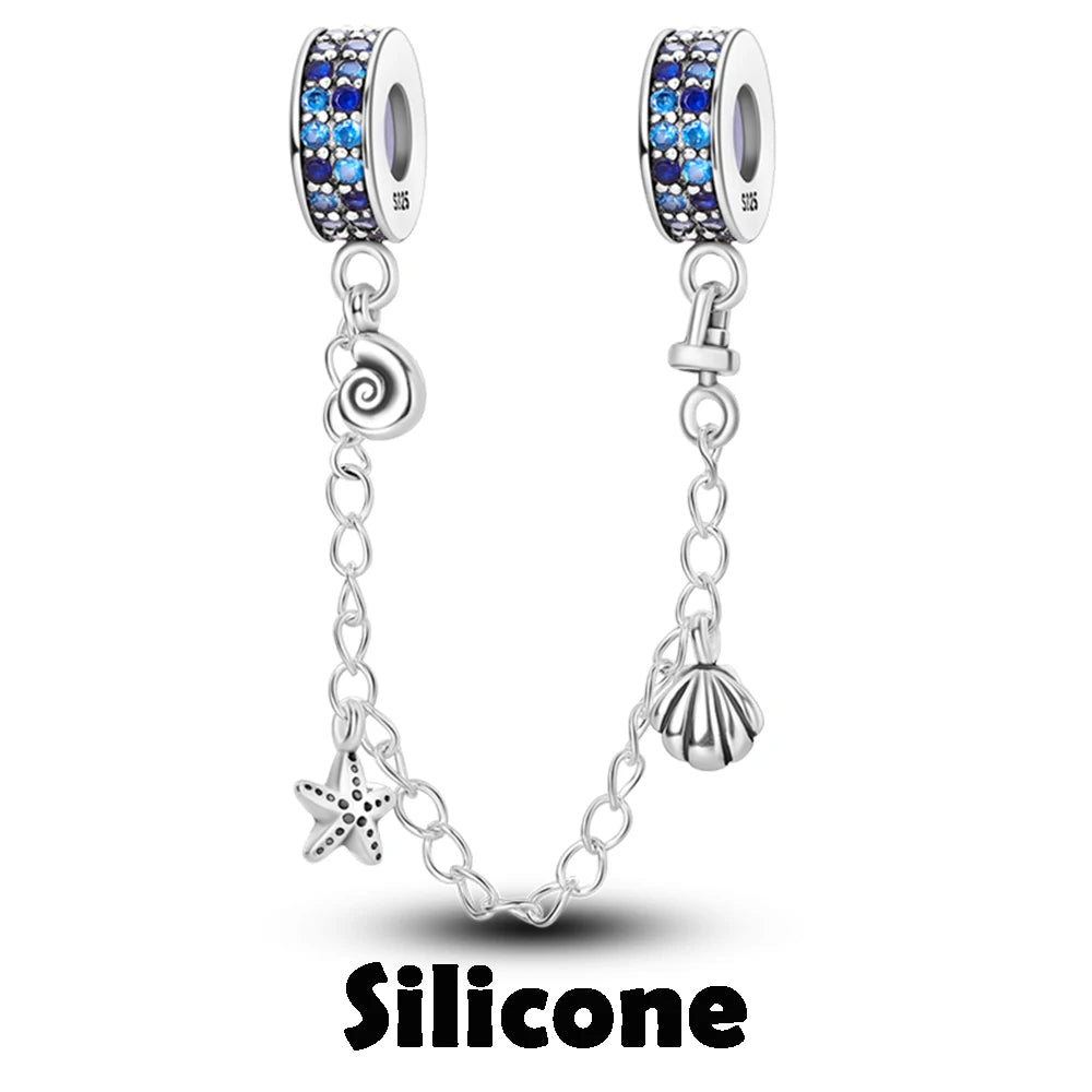 925 Sterling Silver Silicone Spacer Stopper Clip Charms Chamilia Beads Pure Ember