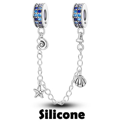 925 Sterling Silver Silicone Spacer Stopper Clip Charms Chamilia Beads Pure Ember