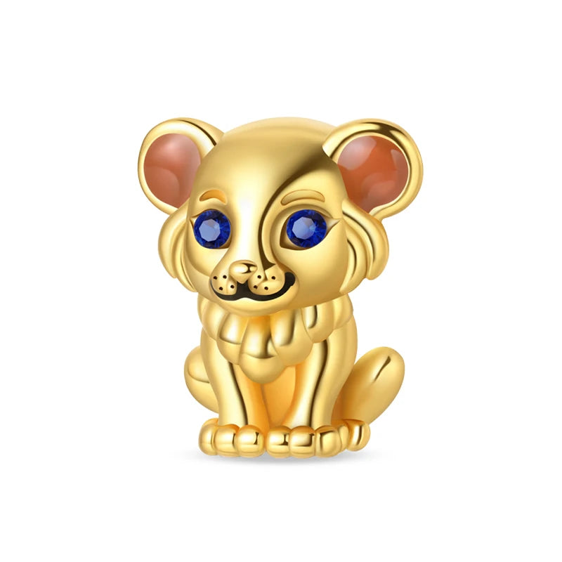 Gold Series DIY Charms Beads Inlaid Zirconium Sun Leopard Pendants Pure Ember