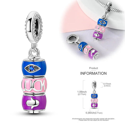 Lucky Charms 925 Sterling Silver Snowflake Magic Cube Bead Pendant Jewellery Pure Ember