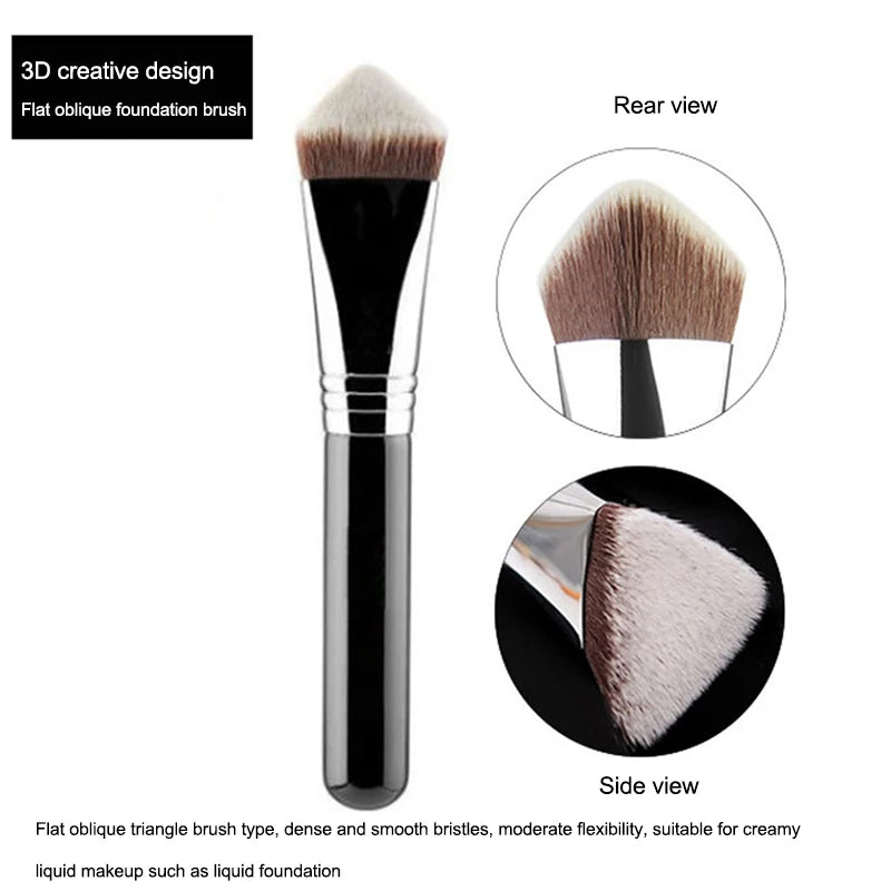 Large Angled Kabuki Foundation Brush Triangle Vegan Makeup Tool For Powder Foundation Concealer Blending And Coverage Pure Ember
