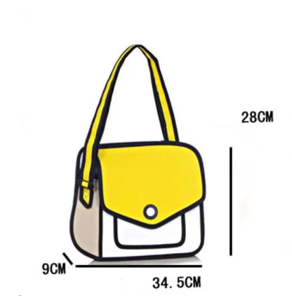 2D Bag Painting Cartoon Paper Cartoon Handbag