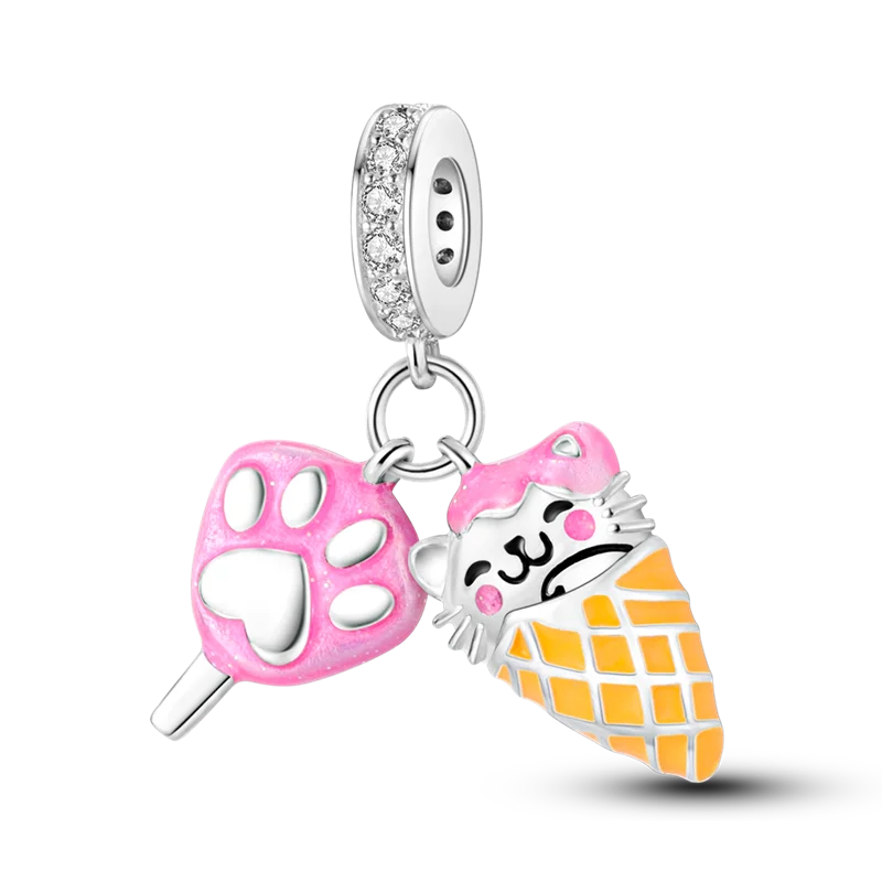 925 Sterling Silver Charms Beads Butterfly Clover Pendant