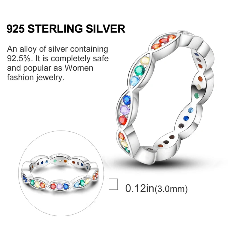 925 Sterling Silver Infinite Love Ring Original Luxury Design Zircon