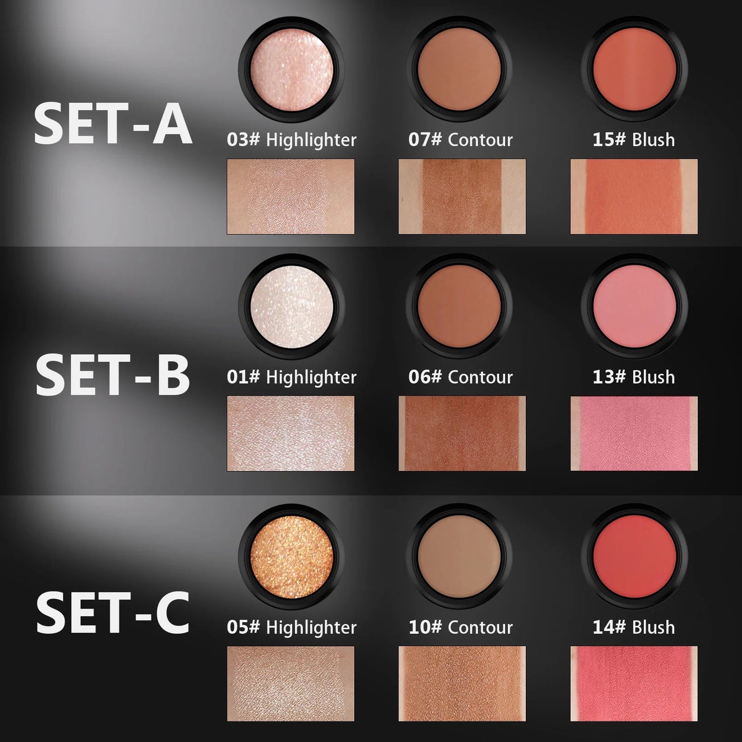 4pcs Contour Stick, Highlighter Stick, Blush Stick 4pcs Cream Contour Kit with Contour Brush, Contour, Non-greasy Pure Ember