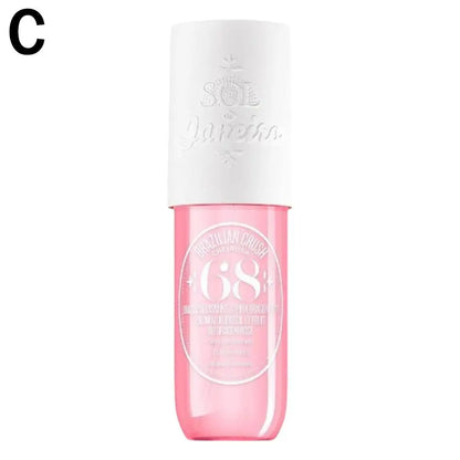 Sol Janeteiro 68 Pink and white cosmetic bottle with 'GS' branding on a white background
