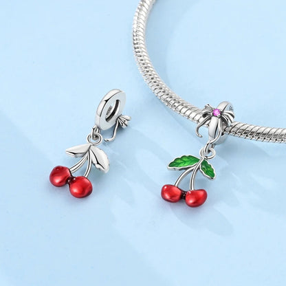 New IN 925 Sterling Silver Cherry Koi Tulip Dragon Charms Beads Jewellery Fit Original 925 Bracelet Pure Ember