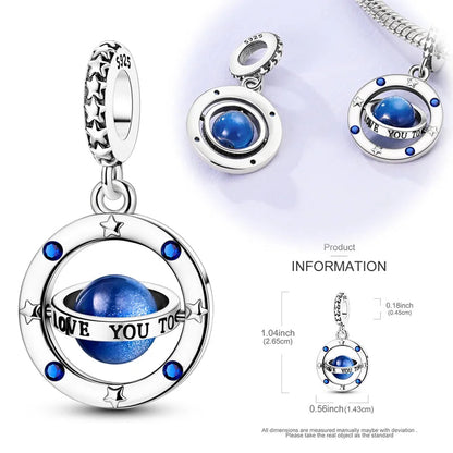 Lucky Charms 925 Sterling Silver Snowflake Magic Cube Bead Pendant Jewellery Pure Ember