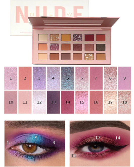 Huda Nude 18 Colours Eye Shadow Palette Pure Ember