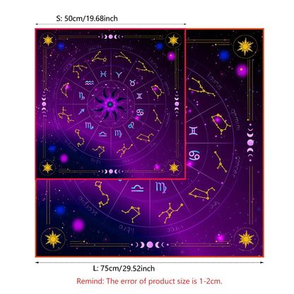 Sun Moon Starry Sky  Tarot Altar Cloth 12 Constellations Spread Tarot Reading Cloth Witchcraft Oracle Cards Pad  Home Room Decor Pure Ember