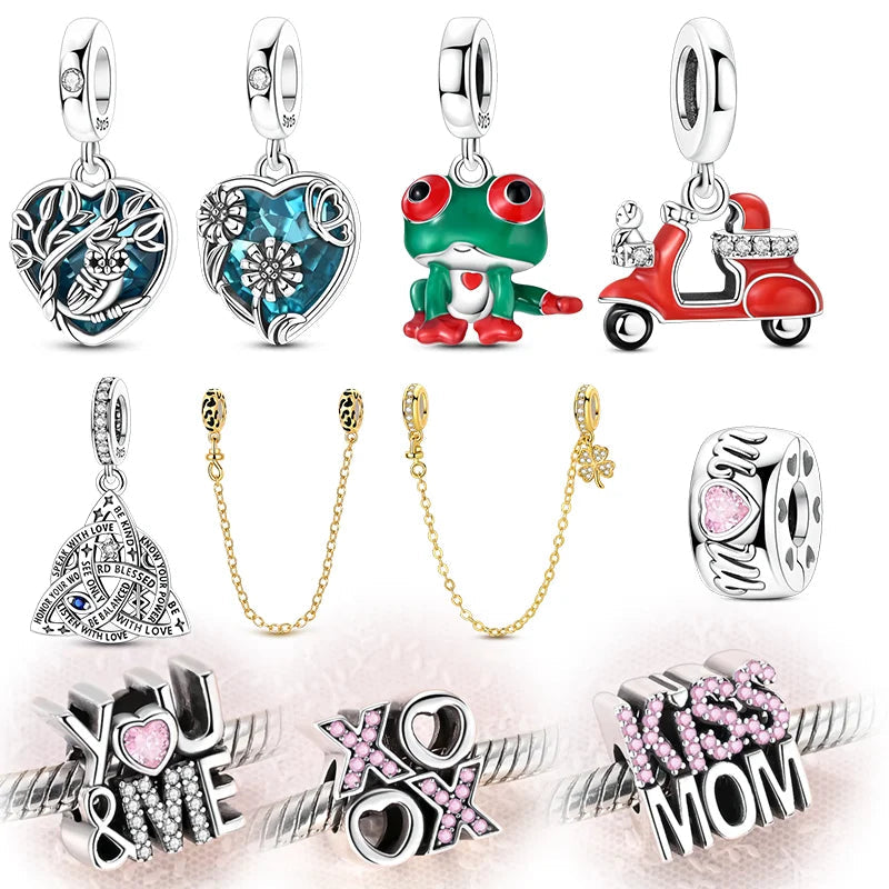 Charms 925 Sterling Silver Electric Vehicle Tree of Life Bead Pendant Pure Ember