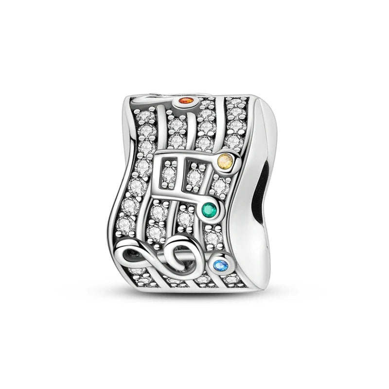 925 Sterling Silver Clasp Stone CZ Clip Charm Zircon Star Butterfly Bead Pure Ember