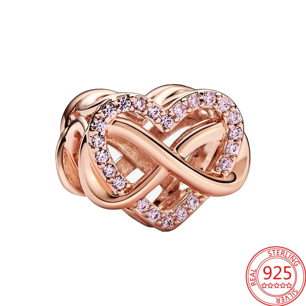 Rose Gold Charms Snowflake, Heart, Fish Pendants Pure Ember