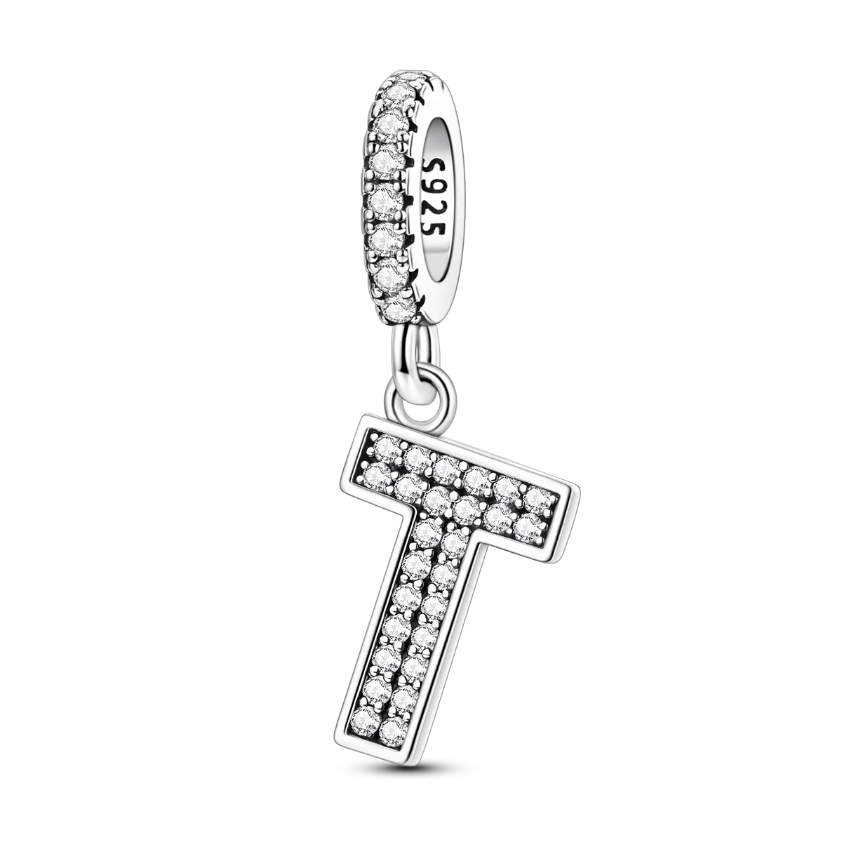 New In Charms 925 Sterling Silver Pendant Letter T pandora style 