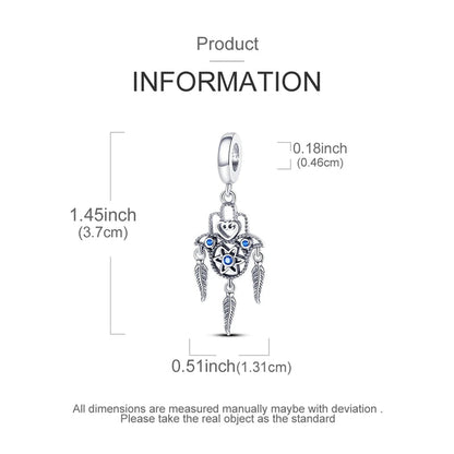 Charms 925 Sterling Silver Blue Palms Bead Pendant Jewellery Pure Ember