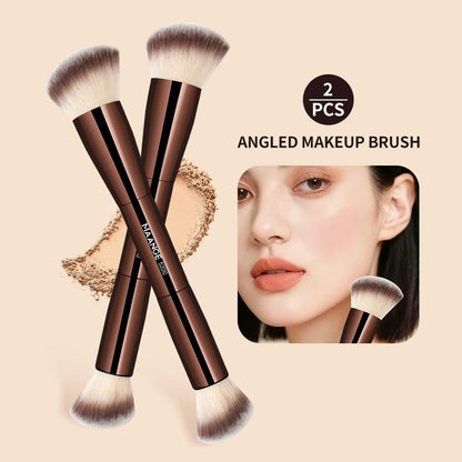 MAANGE Makeup Brushes Double Head Foundation Powder Concealer Blusher Bronzer Makeup Brush Soft Fiber Hair Cosmetic Beauty Tools Pure Ember