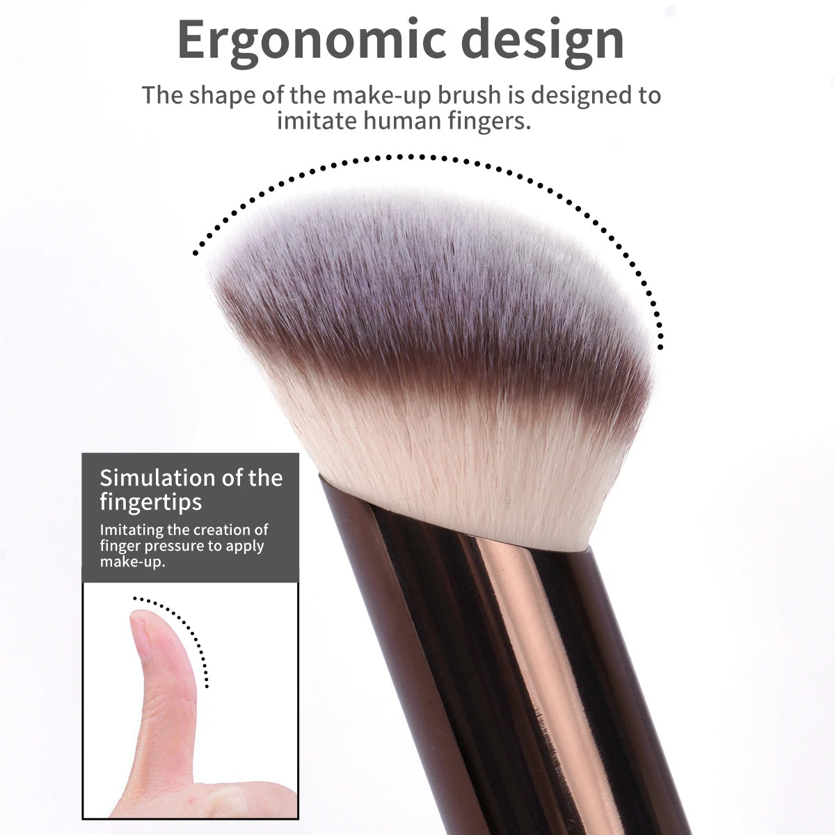 MAANGE Makeup Brushes Double Head Foundation Powder Concealer Blusher Bronzer Makeup Brush Soft Fiber Hair Cosmetic Beauty Tools Pure Ember