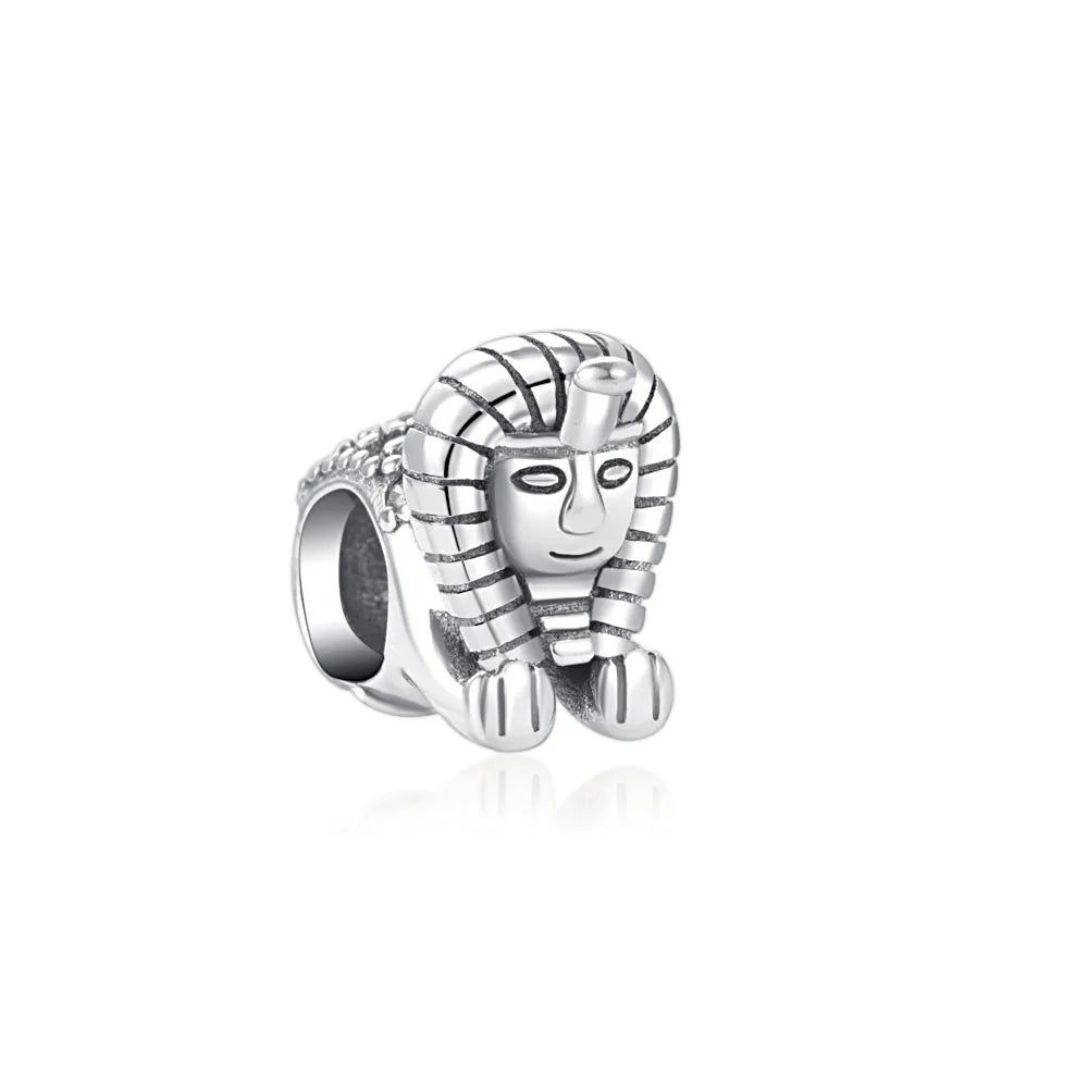 Egyptian charm bead Stirling silver pandora dupe gifts for her pyramid and sphinx 