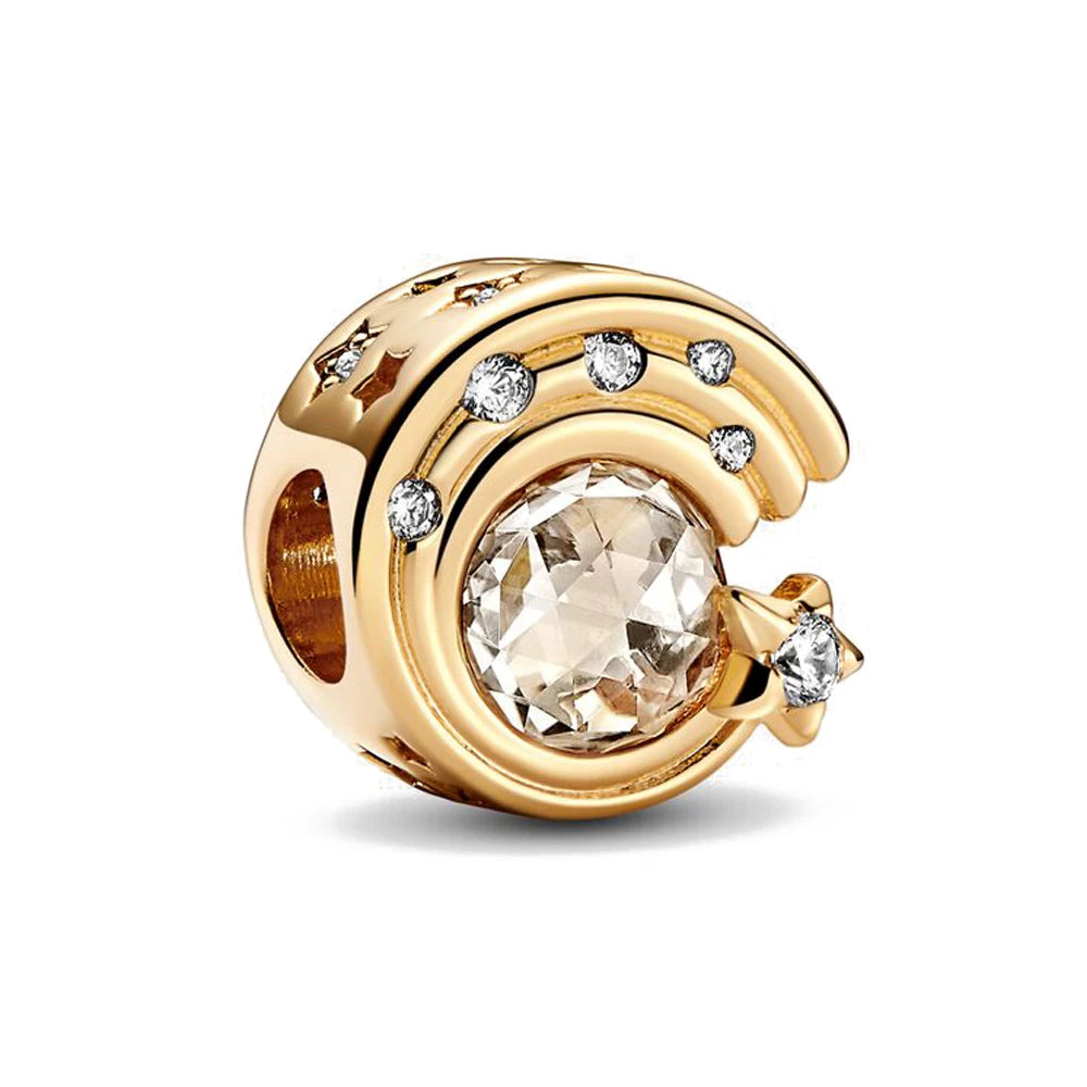 Gold Plated S925 Silver Charm Pendants Pure Ember