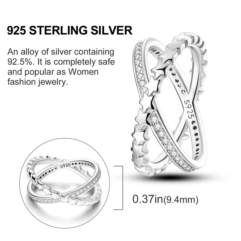 Women's Rings 925 Sterling Silver Luxury Stackable Ring Original Design