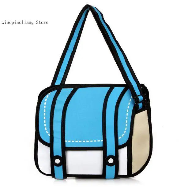 2D Bag Novelty Bag 3D Drawing Cartoon Paper Comic Tote Bag