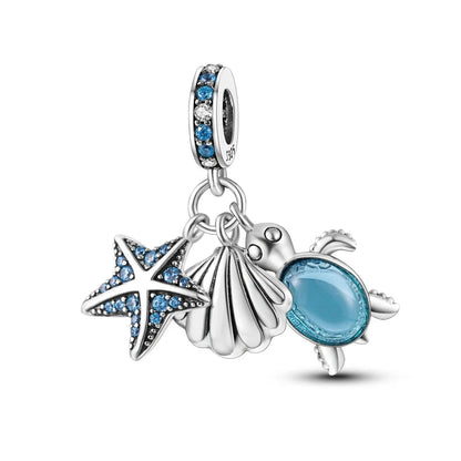 925 Sterling Silver Ocean Blue Sea Octopus Turtle Mermaid Charms Pure Ember pandora style  