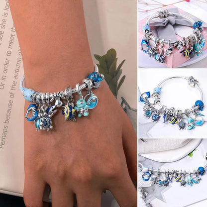 925 Sterling Silver Ocean Blue Sea Octopus Turtle Mermaid Charms Pure Ember pandora style 