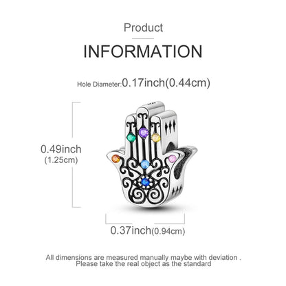 Charms 925 Sterling Silver Blue Palms Bead Pendant Jewellery Pure Ember