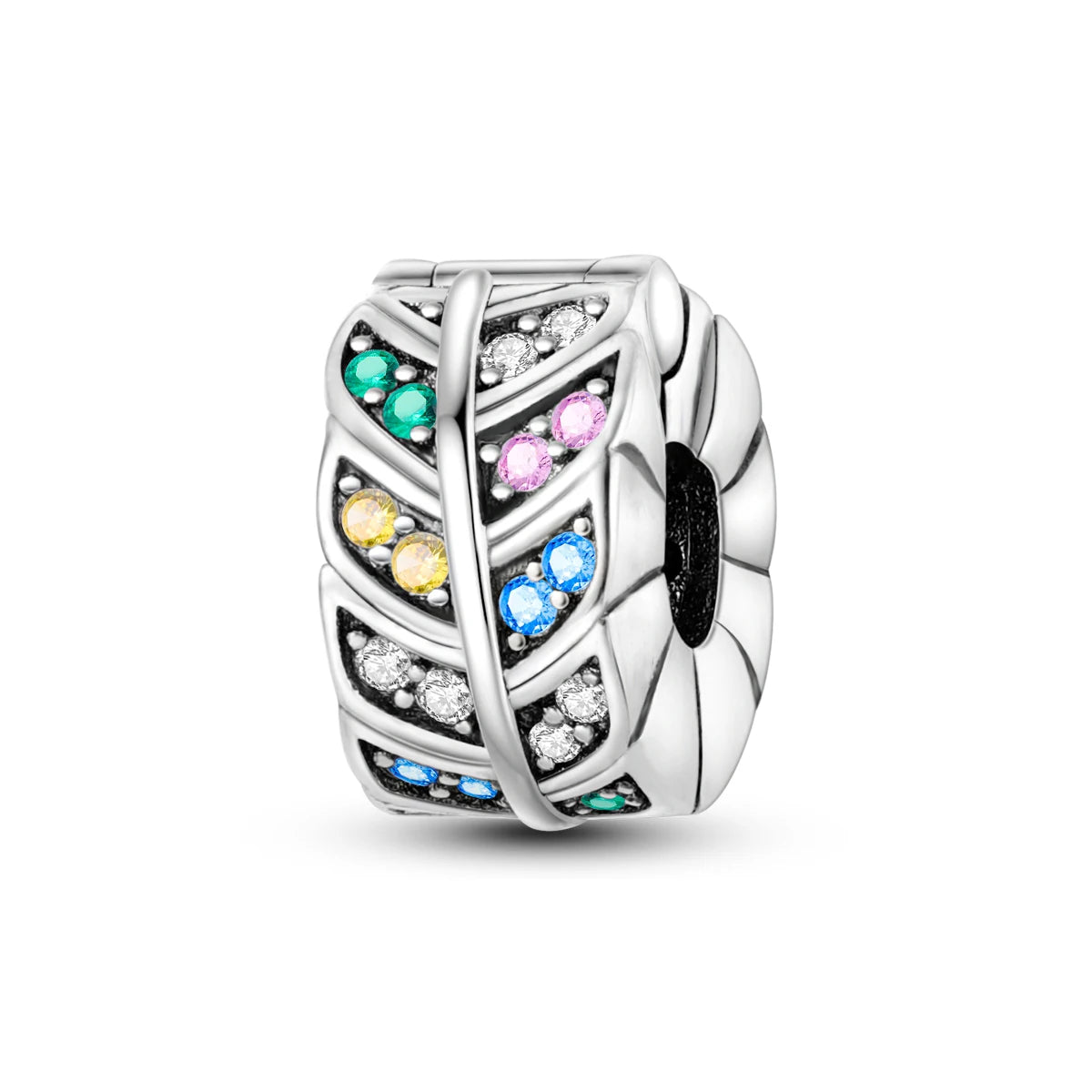 925 Sterling Silver Clasp Stone CZ Clip Charm Zircon Star Butterfly Bead Pure Ember