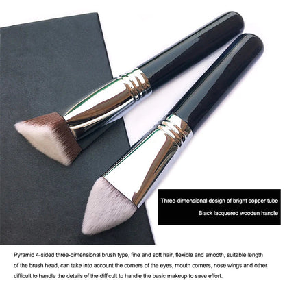 Large Angled Kabuki Foundation Brush Triangle Vegan Makeup Tool For Powder Foundation Concealer Blending And Coverage Pure Ember
