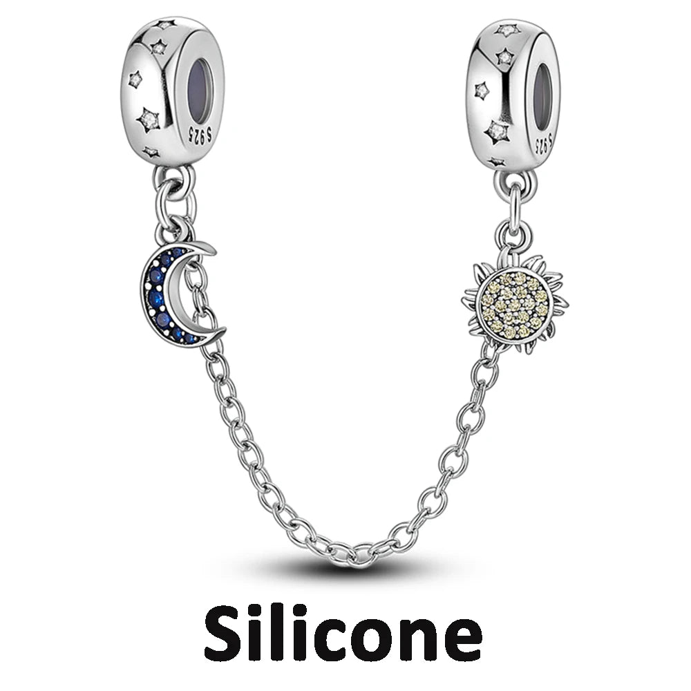 925 Sterling Silver Silicone Spacer Stopper Clip Charms Chamilia Beads Pure Ember