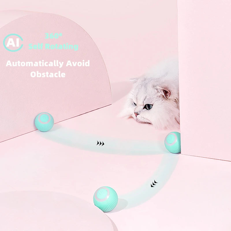 Automatic Rolling Cat Ball blue