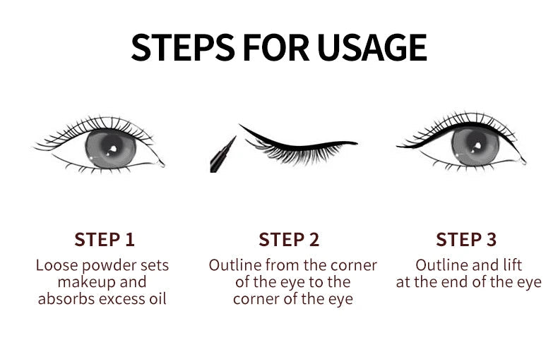 Liquid Eyeliner Pen Waterproof Black Long-Lasting Eye Liner Pencil Thick Quick-Dry Cosmetics Makeup Tool Pure Ember