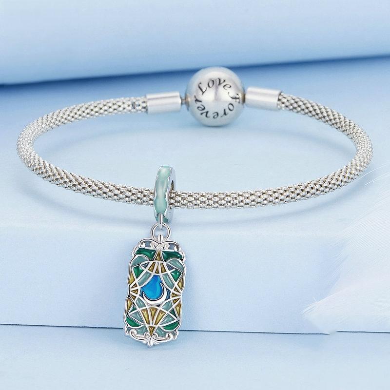 925 Sterling Silver Colorful Moon Tarot Bracelet Pure Ember