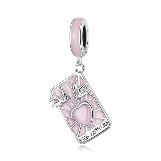 925 Sterling Silver Tarot Lover Pendant For Diy Bracelet Or Necklace Pure Ember