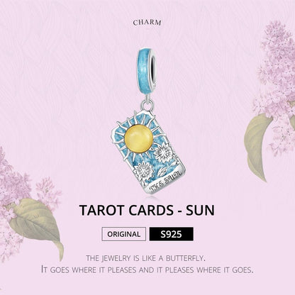 925 Sterling Silver Sun Tarot Pendant For Diy Bracelets & Necklaces Pure Ember