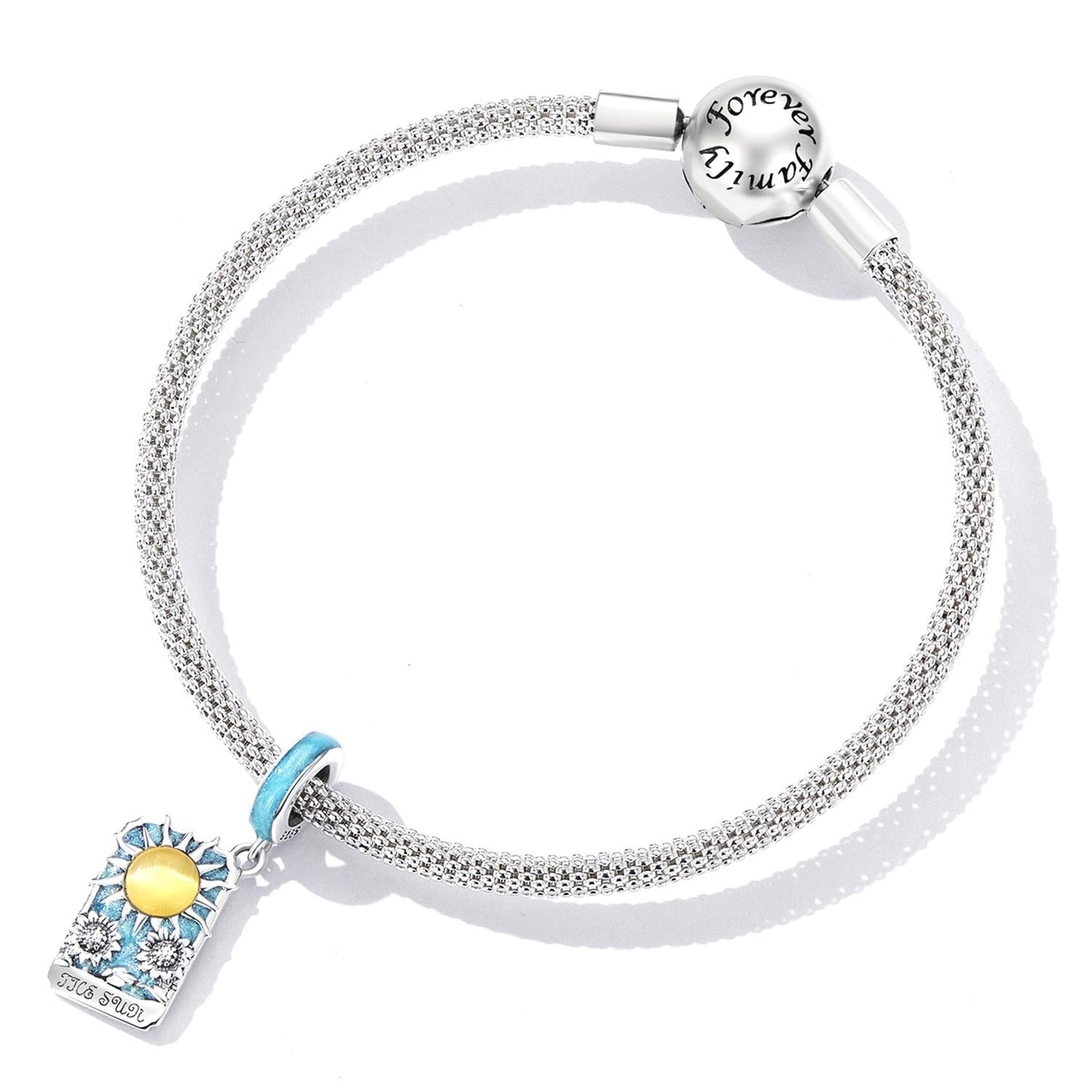 925 Sterling Silver Sun Tarot Pendant For Diy Bracelets & Necklaces Pure Ember