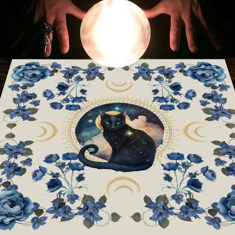 Tarot Tablecloth Cloth Cushion Tarot Moon Sun Lucky Tree Flannel Tablecloth Pure Ember