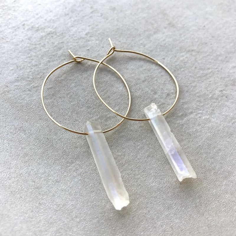 Natural White Crystal Pendant Earrings Pure Ember