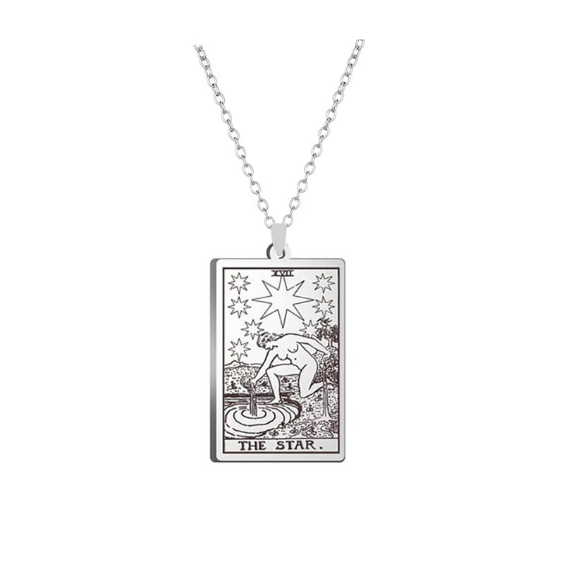 Alloy Electroplated Tarot Necklace Pure Ember the star card