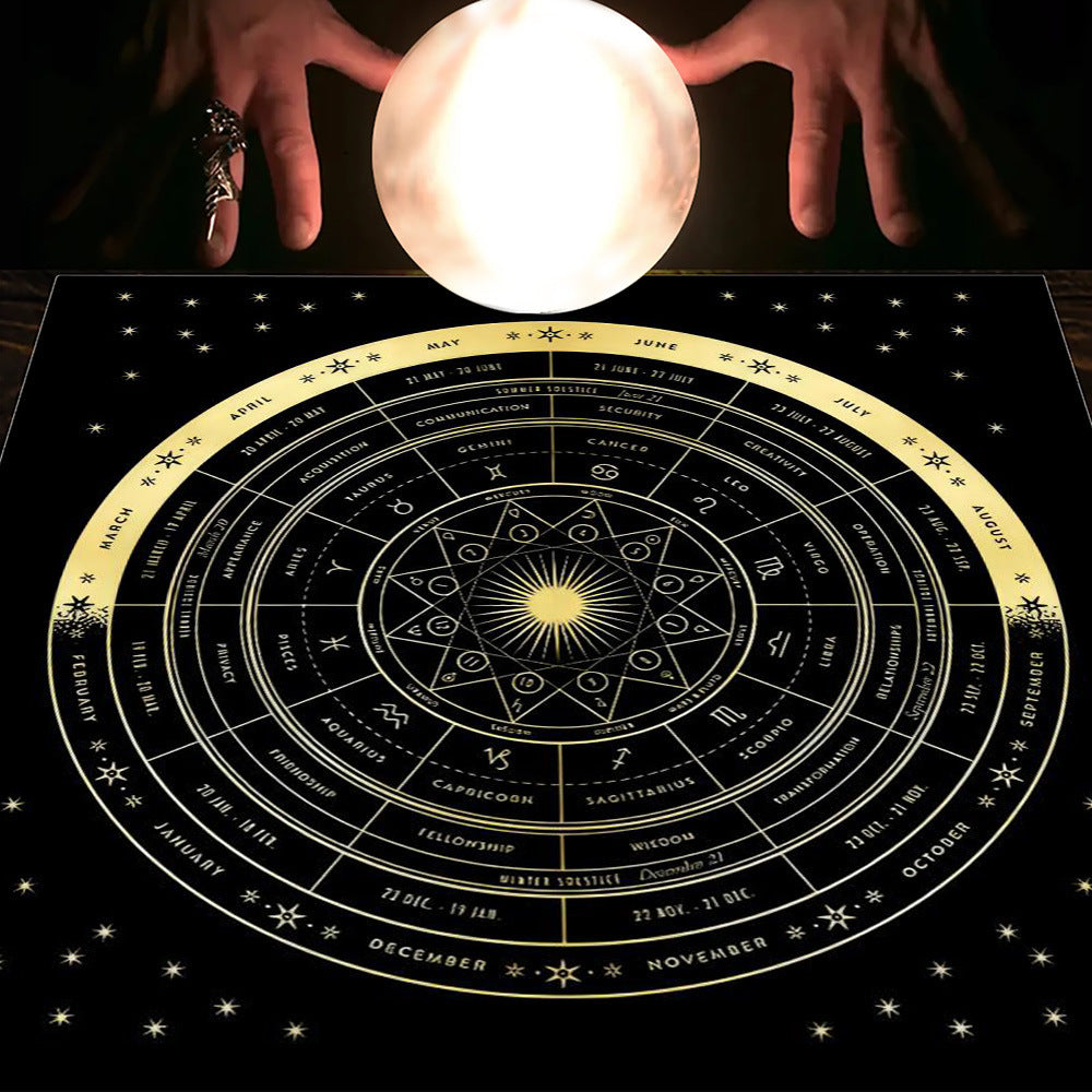 Tarot Tablecloth Cloth Cushion Tarot Moon Sun Lucky Tree Flannel Tablecloth Pure Ember
