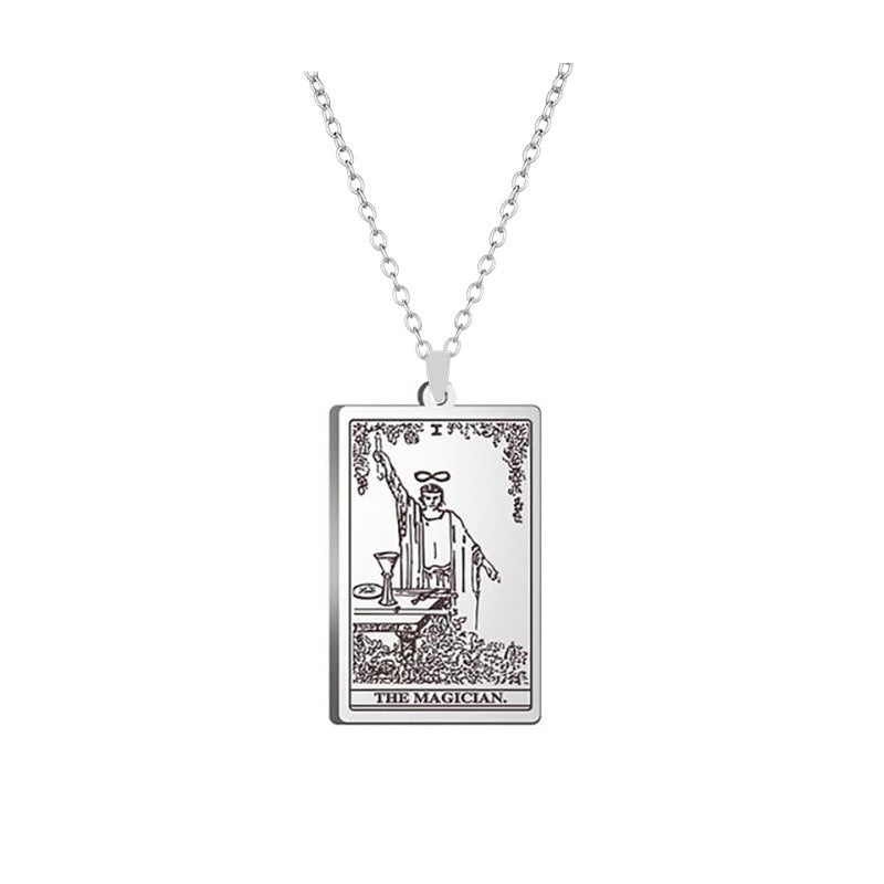 Alloy Electroplated Tarot Necklace Pure Ember the magician