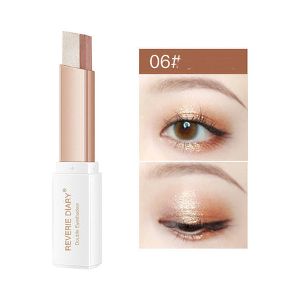 Lazy Eyeshadow Stick Gradient Shimmer Double Colour Pen Waterproof Pure Ember
